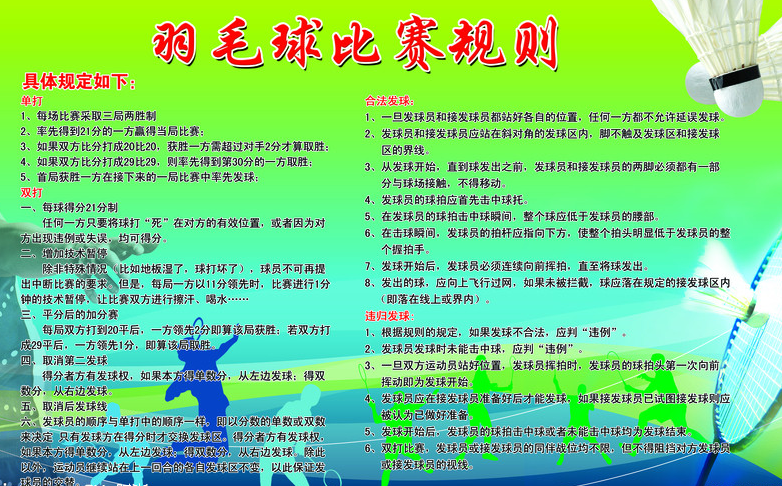 羽毛球规则